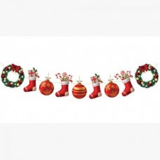 Yılbaşı Çelenkli Dekoratif Banner